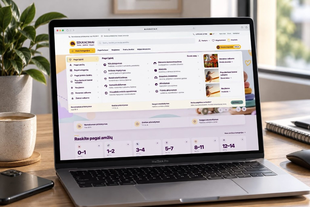 Edukaciniai.lt — Magento el. parduotuvė (Meta Solutions projektas)